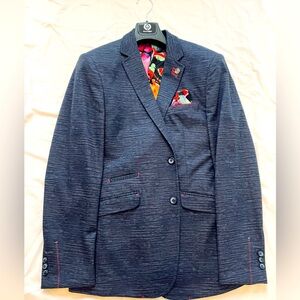 Modern Navy Sport Coat Blazer Jacket Au Noir 40 Regular Unique Design